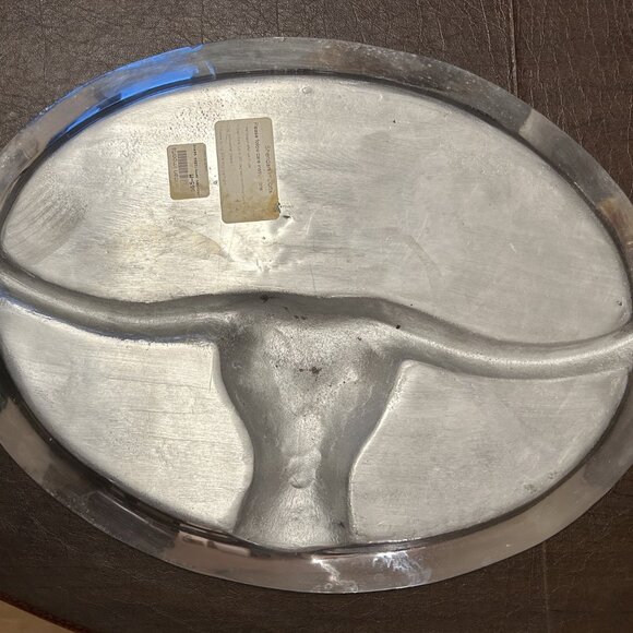 Texas Longhorn Pewter Platter - 12 x 17 - Used One Time - Picture 5 of 6